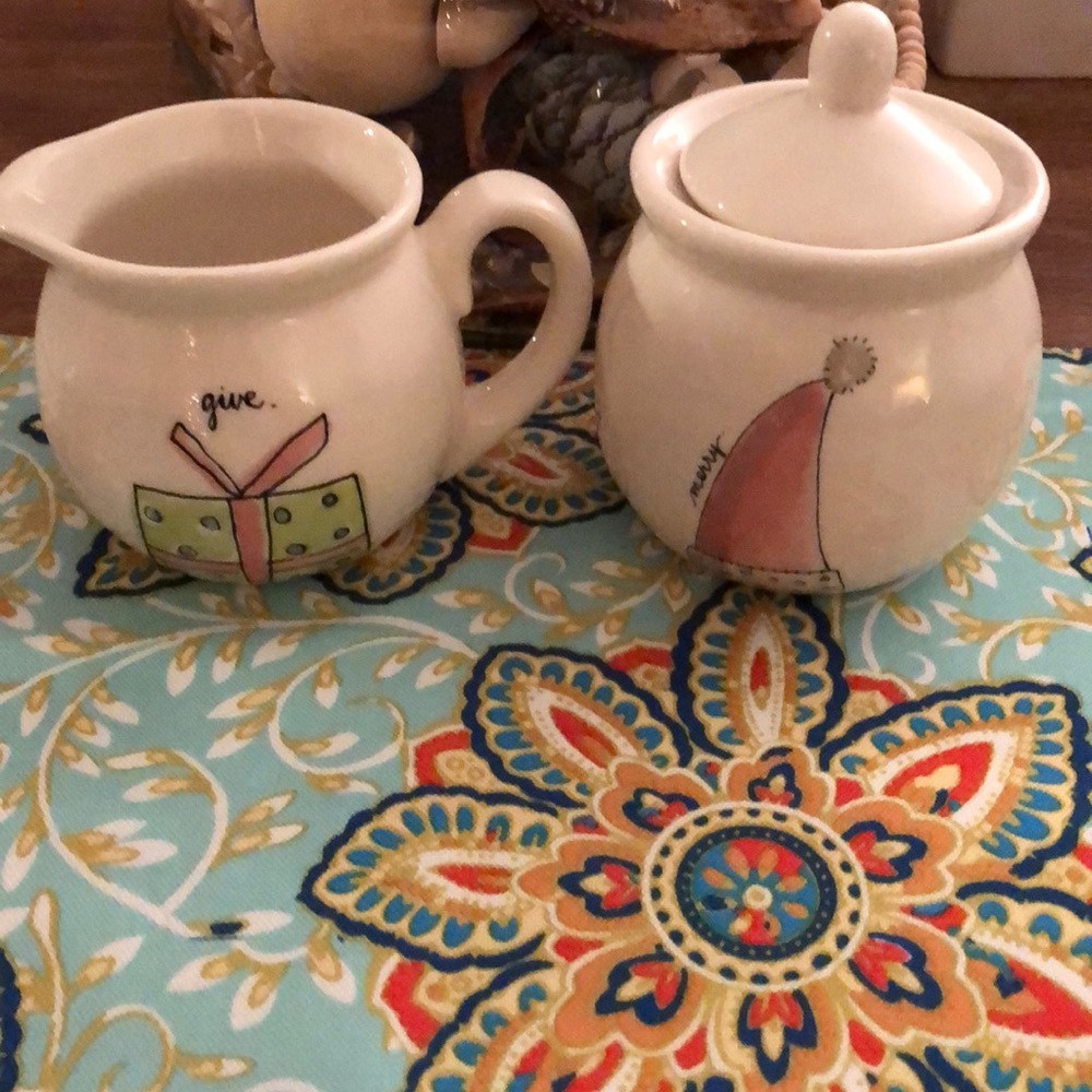 Rae Dunn Christmas tea and sugar containers